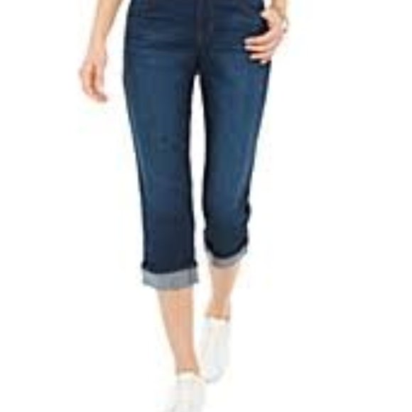 Janina Denim Basic Capris - Picture 1 of 7